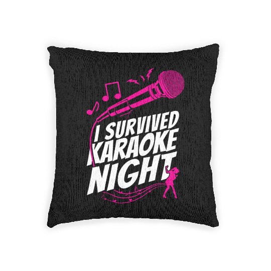 Karaoke Singer I Survived Karaoke Woven Pillows