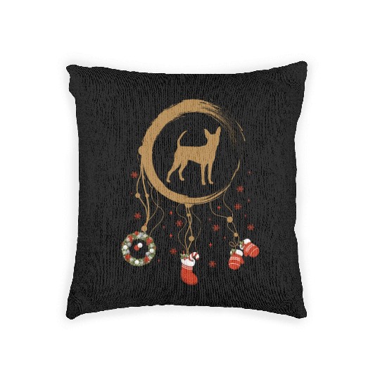 dog dreamcatcher Christmas Miniature Pinscher Woven Pillows