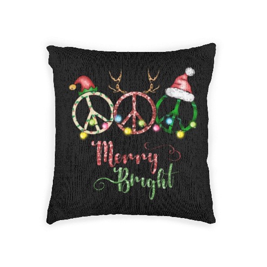 Xmas Christmas Stay Merry and Bright Woven Pillows