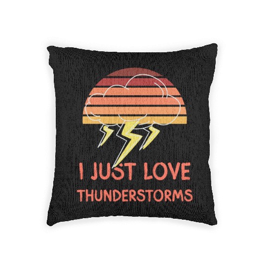 I just love thunderstorms thunder design Woven Pillows