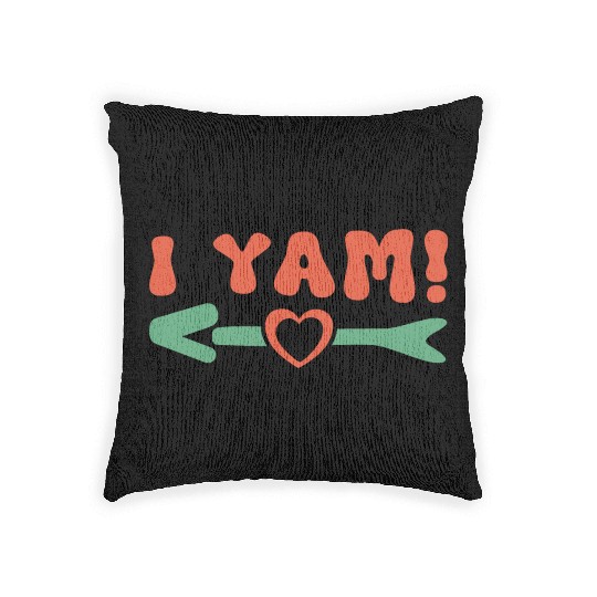 Groovy My Sweet Potato I Yam Couple's Matching Woven Pillows