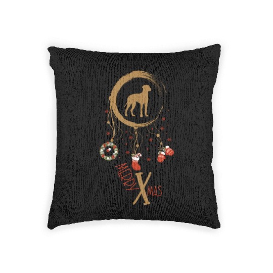 dog dreamcatcher Christmas Rhodesian Ridgeback Woven Pillows