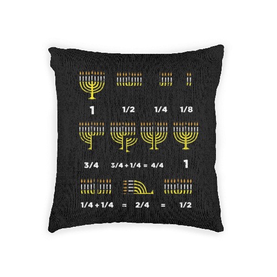 Hanukkah Math Fractions Menorah Chanukah Teacher Woven Pillows