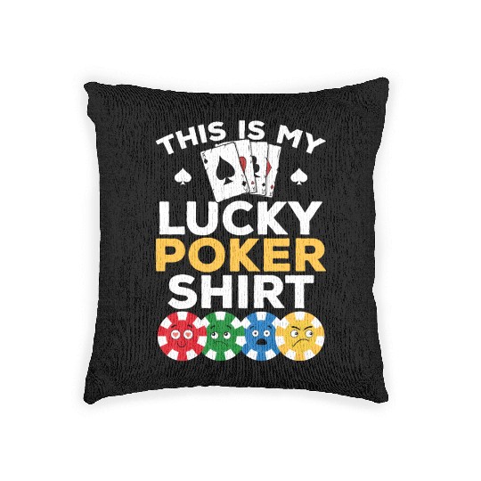 Poker Player - This Is My Lucky Poker Woven Pillows - Poke
