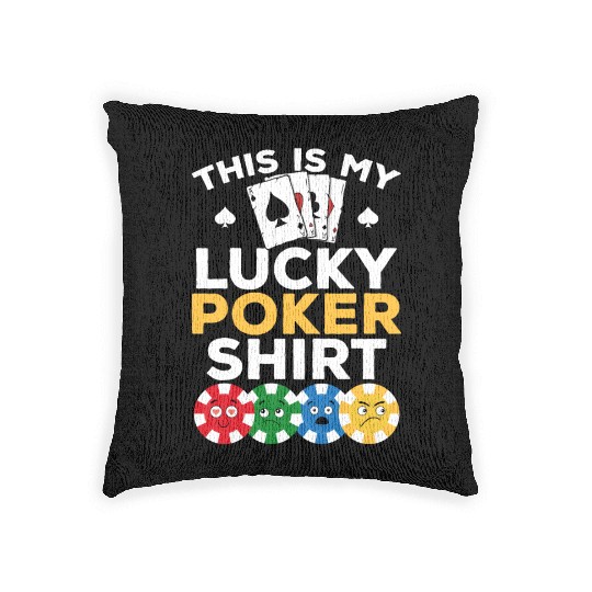 Poker Player - This Is My Lucky Poker Woven Pillows - Poke