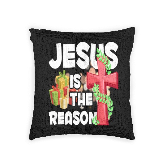 Jesus Is The Reason For The Season Christian Woven Pillows