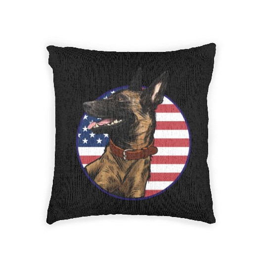 Belgian Malinois Dog Lover Dog Owner US American F Woven Pillows