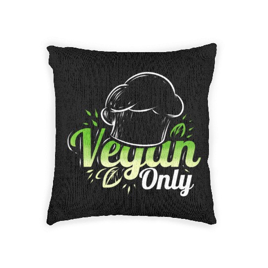 Chefs Hat Cooking Only Veggies For Vegetarian And Woven Pillows