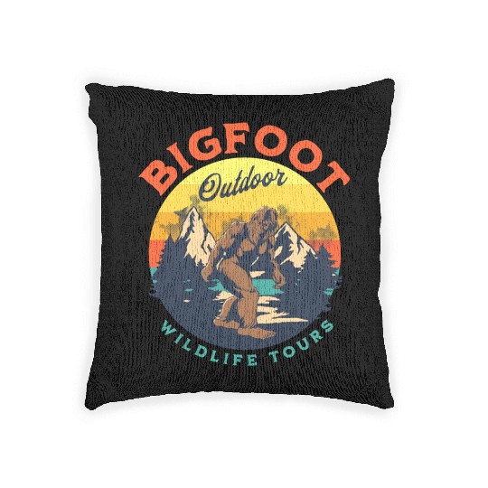 Bigfoot Outdoor Wild Nature Tours Woven Pillows