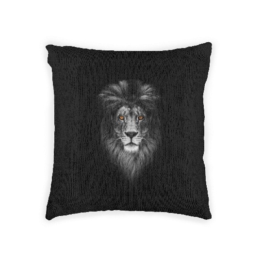 The Majestic Lion Head Woven Pillows unisex