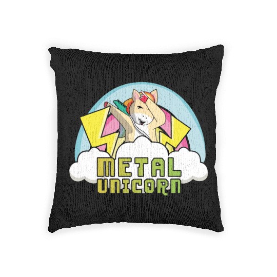 Dabbing Dab Unicorn Rainbow Metal Music Heavy Rock Woven Pillows