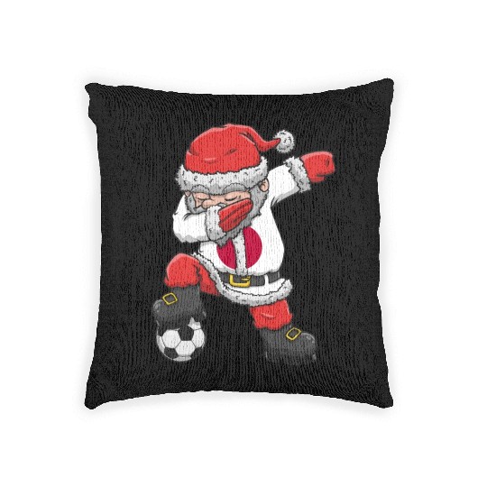 Soccer Boy Dabbing Santa Christmas Jersey Japan Woven Pillows