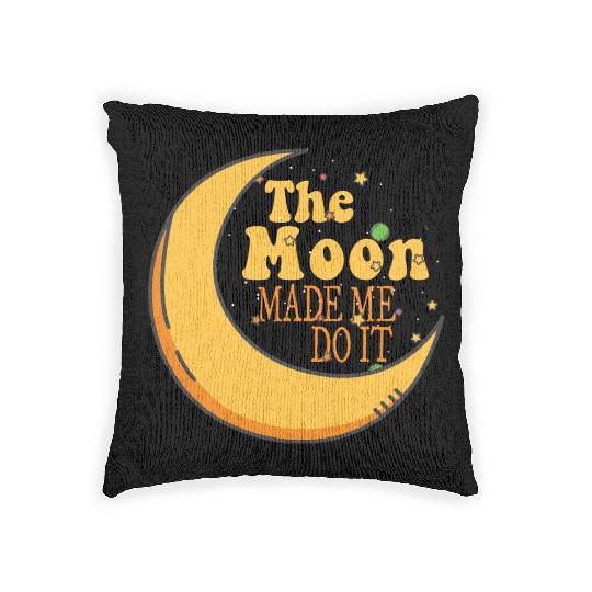 the moon made me do it Woven Pillows