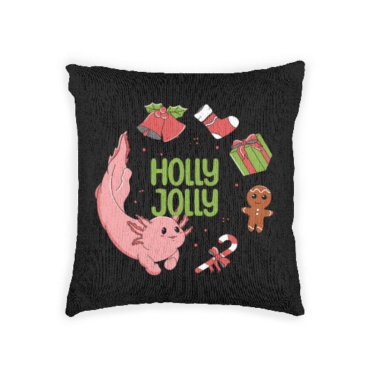 Holly Jolly Axolotl Woven Pillows