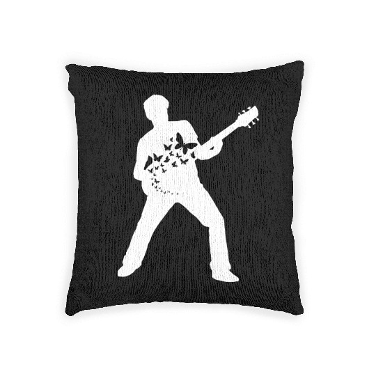 Bass Guitar Player Guitar Instrument Guitarist Gui Woven Pillows