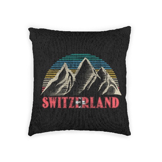 Switzerland Alps Flag Gift Idea Woven Pillows
