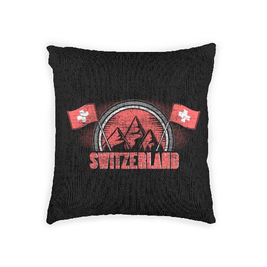 Switzerland Matterhorn Flag Gift Idea Woven Pillows