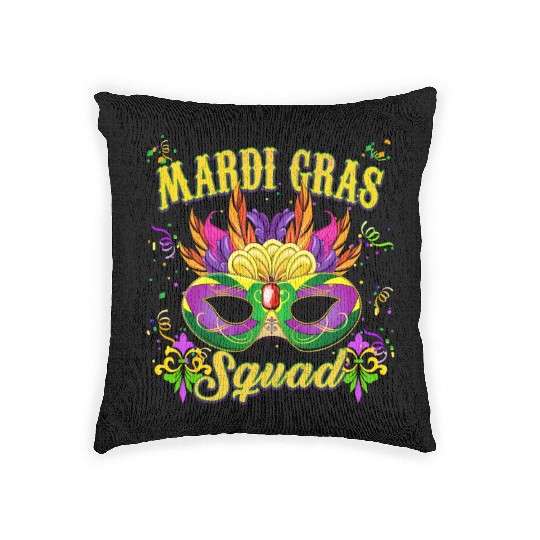 Mardi Gras Festival Celebration - Mardi Gras Squad Woven Pillows