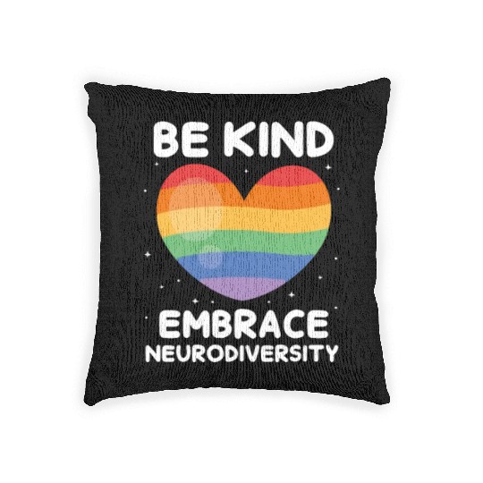 Be Kind Embrace Neurodiversity Woven Pillows