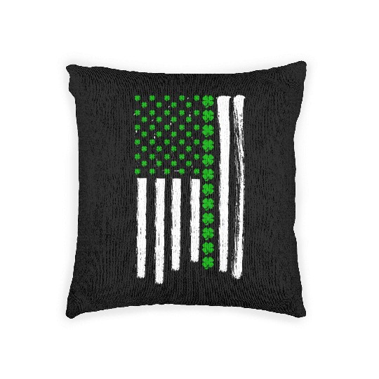 Irish American Flag St Patricks Day Woven Pillows