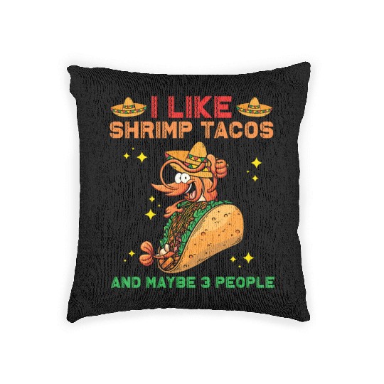 Shrimp Tacos Woven Pillows