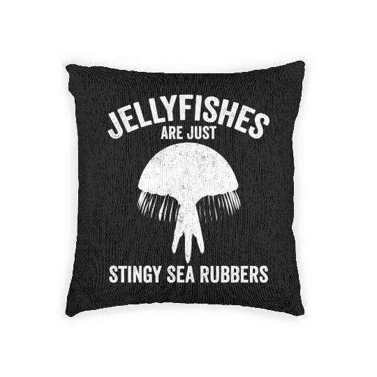 Funny Jellyfish Are Just Stingy Sea Rubbers Woven Pillows