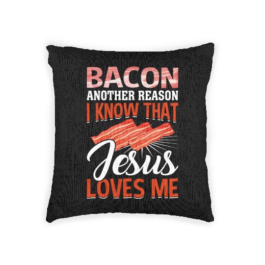 Bacon Lover Funny Bacon Famous Food Keto Diet Woven Pillows