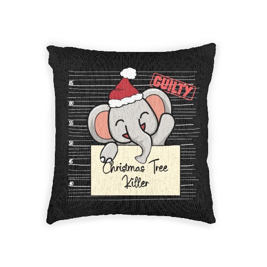 Elephant christmas funny prison Woven Pillows
