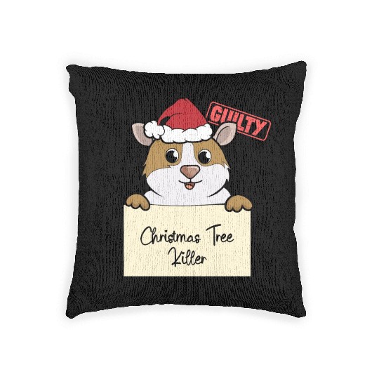 Guinea pig christmas funny prison Woven Pillows