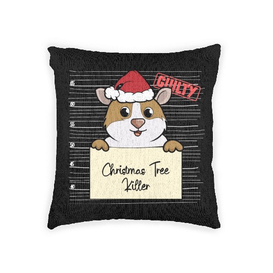 Guinea pig christmas funny prison Woven Pillows