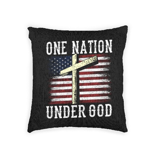 One Nation Under God America US USA American Woven Pillows