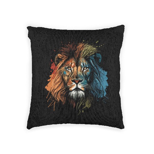 Lion Pop Art Woven Pillows