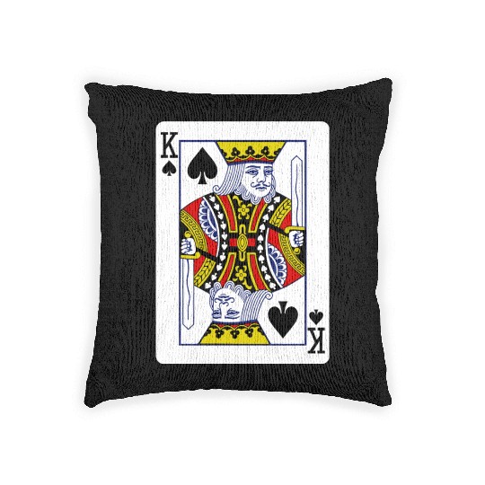 King Of Spades Playing Card Woven Pillows