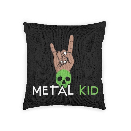 Rock Sign Rock Hand Metal Kid Music Lover Skeleton Woven Pillows