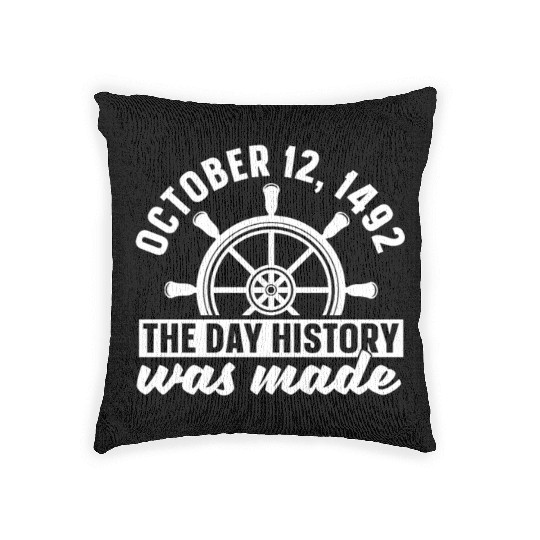 Columbus Day 1492 Sailing Woven Pillows