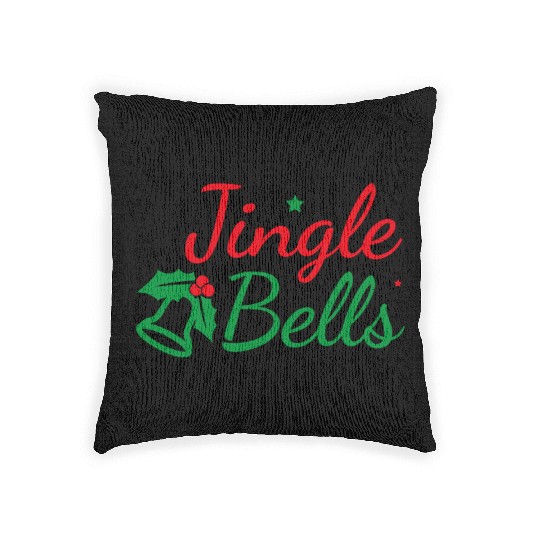 Jingle Bells - Marry Christmas Woven Pillows