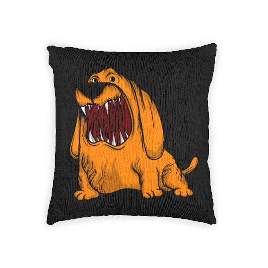 Scary Big Mouth Dog Owners Pet Lover Gift Ideas Woven Pillows