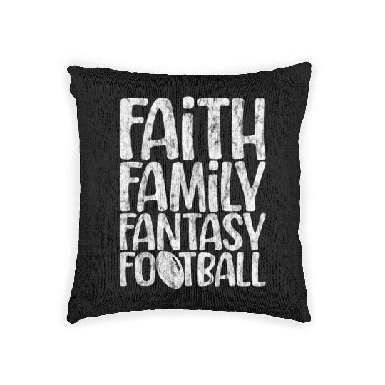 Faith Family Fantasy Football 3 Woven Pillows