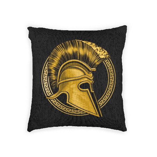 Gold Gladiator Sparta Greek Gym Workout Woven Pillows