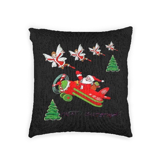 HAPPY MERRY CHRISTMAS Woven Pillows