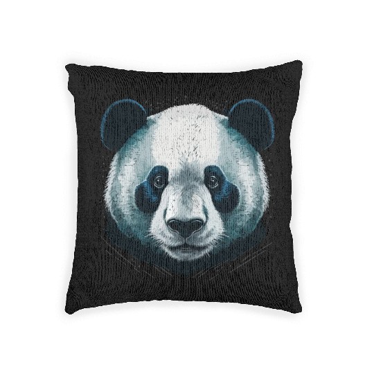 Realistic Panda Head Woven Pillows
