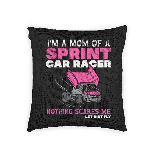 Mom Of A Sprint Car Racer Race Day Driver Mother P Woven Pillows