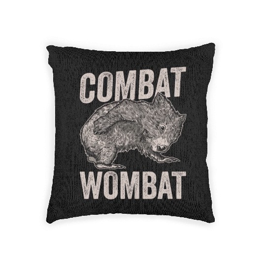 Combat Wombat For A Wombats Lover Woven Pillows