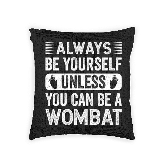 Native Australian Animal Lovers Cute Wombat Woven Pillows