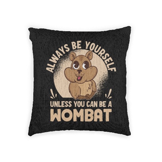 Native Australian Animal Lovers Cute Wombat Woven Pillows