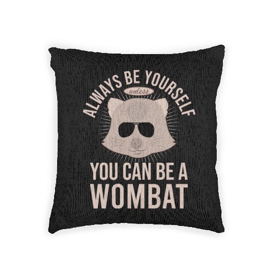 Native Australian Animal Lovers Cute Wombat Woven Pillows