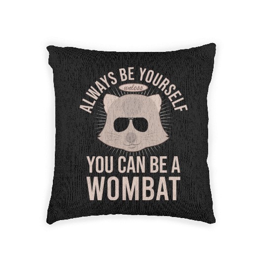 Native Australian Animal Lovers Cute Wombat Woven Pillows