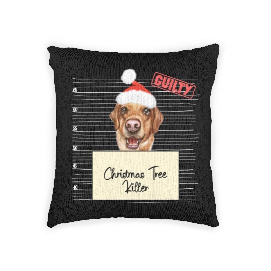 Labrador christmas funny prison Woven Pillows