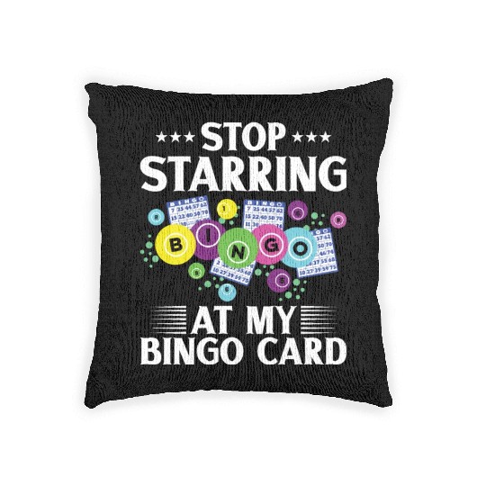 Bingo Card Game Grandma Bingo Player Bingo Cards Woven Pillows