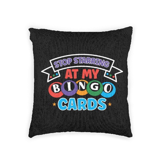 Bingo Card Game Grandma Bingo Player Bingo Cards Woven Pillows
